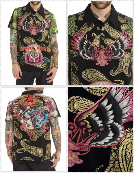 Camisa ED Hardy Christian Audigier Pólo Preta M