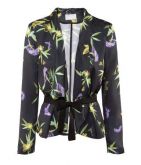 Lindo Blazer Importado H&m Preto Floral Fino P M G